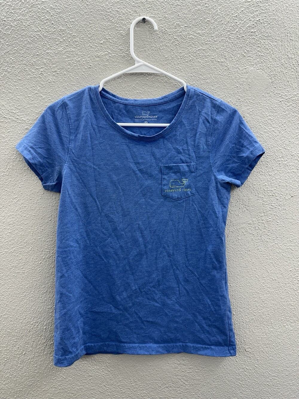 Vineyard Vines Womens T-Shirt Size XS Blue Short Sleeve Graphic Logo